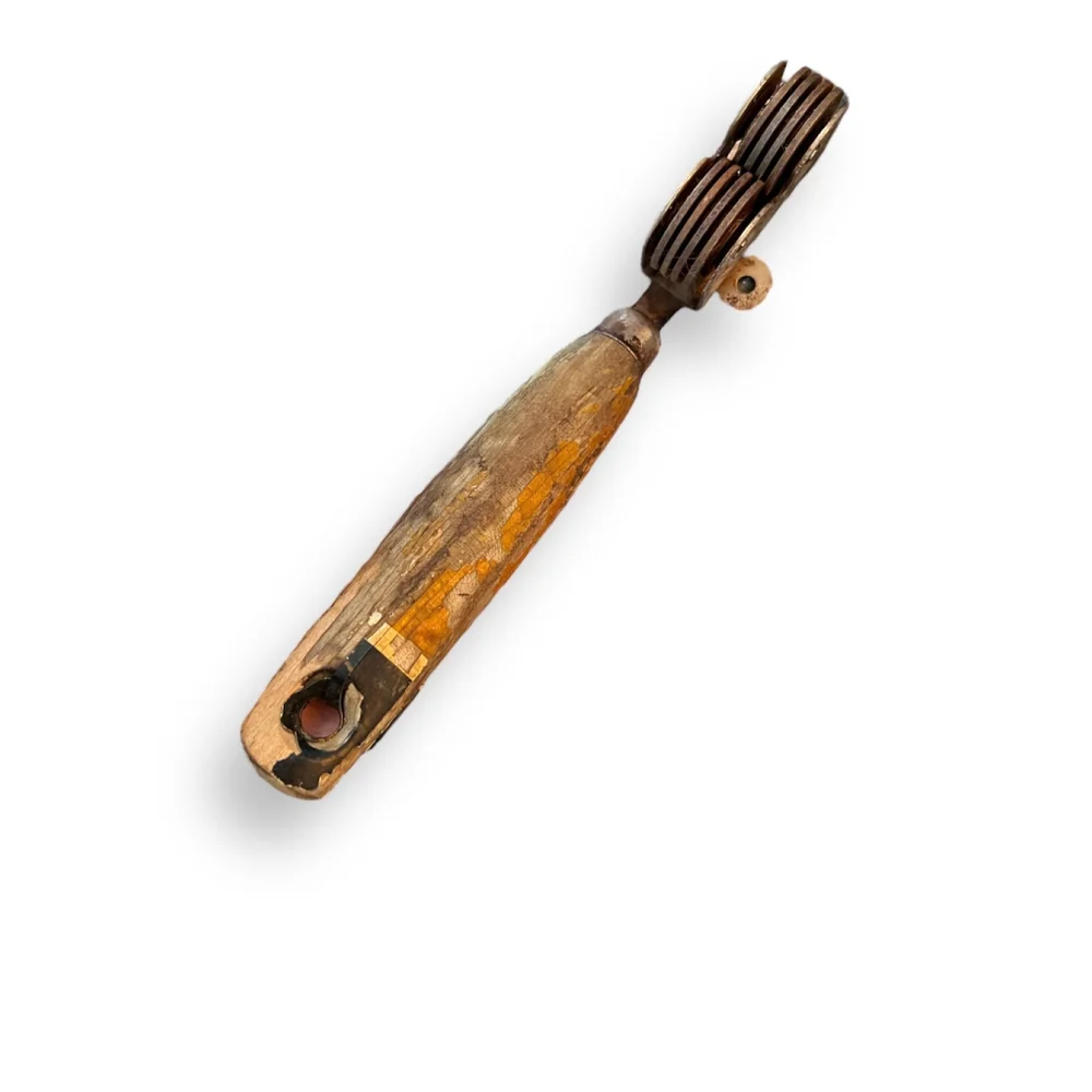 Vintage Rustic A & J Black & Brown Handle Knife Sharpener Retro Kitchen Gadget